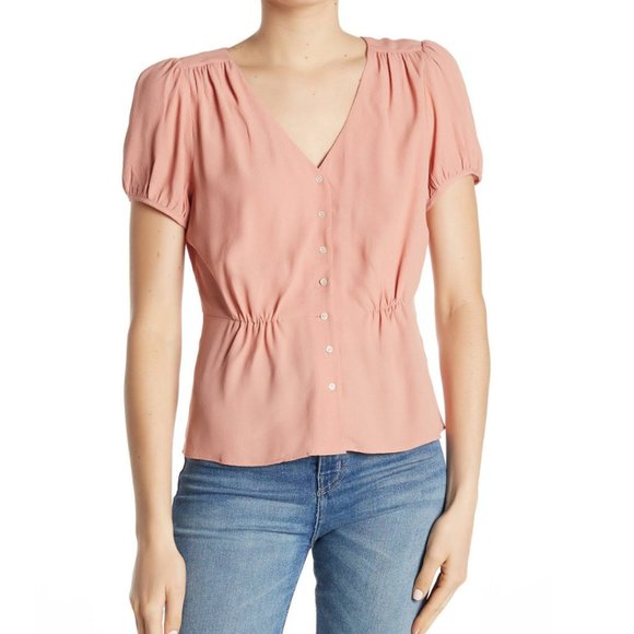 J. Crew Tops - J CREW | Short Sleeve Button Up Peplum Blouse | Size M